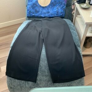 Diane Von Furstenberg (DVF) black crossover wide leg pants